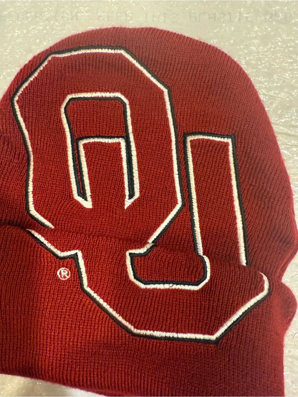 University of Oklahoma Sooners Crimson Beanie Hat Youth sz 8-20 OU